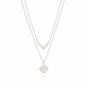 Anna Beck Reversible V & Cushion Double Necklace, 16-18”-Anna Beck Jewelry-Blue Hand Home