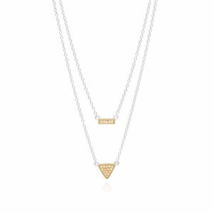 Anna Beck Reversible Petite Bar and Triangle	Double Necklace, 16-18