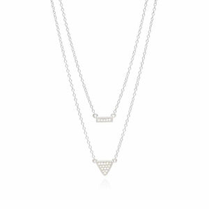 Anna Beck Reversible Petite Bar and Triangle	Double Necklace, 16-18