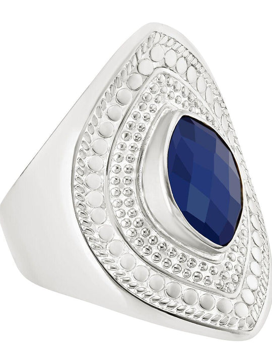 Anna Beck Lapis Marquise Shield Ring - Silver