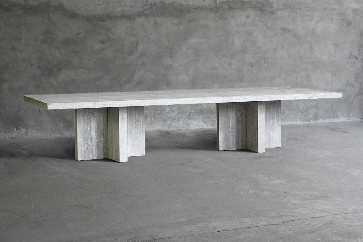 Reclaimed Elm Wide Dining Table - T Style Leg-Organic Restoration-Blue Hand Home