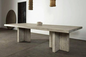 Reclaimed Elm Dining Table - T Style Leg-Organic Restoration-Blue Hand Home