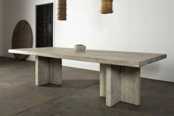 Reclaimed Elm Dining Table - T Style Leg-Organic Restoration-Blue Hand Home