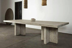 Reclaimed Elm Dining Table - T Style Leg-Organic Restoration-Blue Hand Home