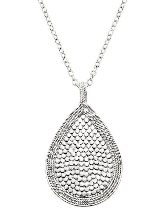 Anna Beck Long Beaded Double Sided Teardrop Necklace - Silver and Gold