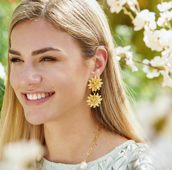 Water Lily Tier Earrings-Susan Shaw Jewelry-Blue Hand Home