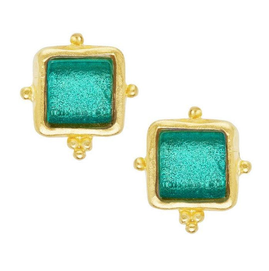 Handcast Gold French Glass Earrings