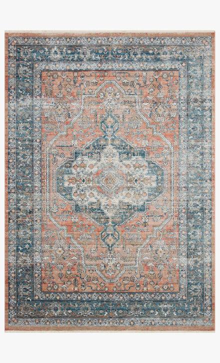 Elise Rug Magnolia Home by Joanna Gaines - ELI-01 Coral/Blue-Loloi Rugs-Blue Hand Home