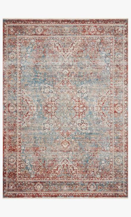 Elise Rug Magnolia Home by Joanna Gaines - ELI-04 Sky/Red-Loloi Rugs-Blue Hand Home