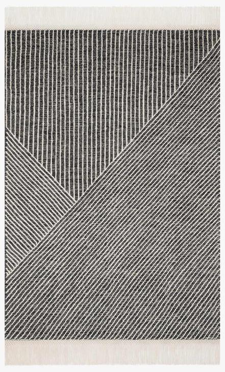 Newton Rug Magnolia Home by Joanna Gaines - NET-01 Charcoal/Ivory-Loloi Rugs-Blue Hand Home