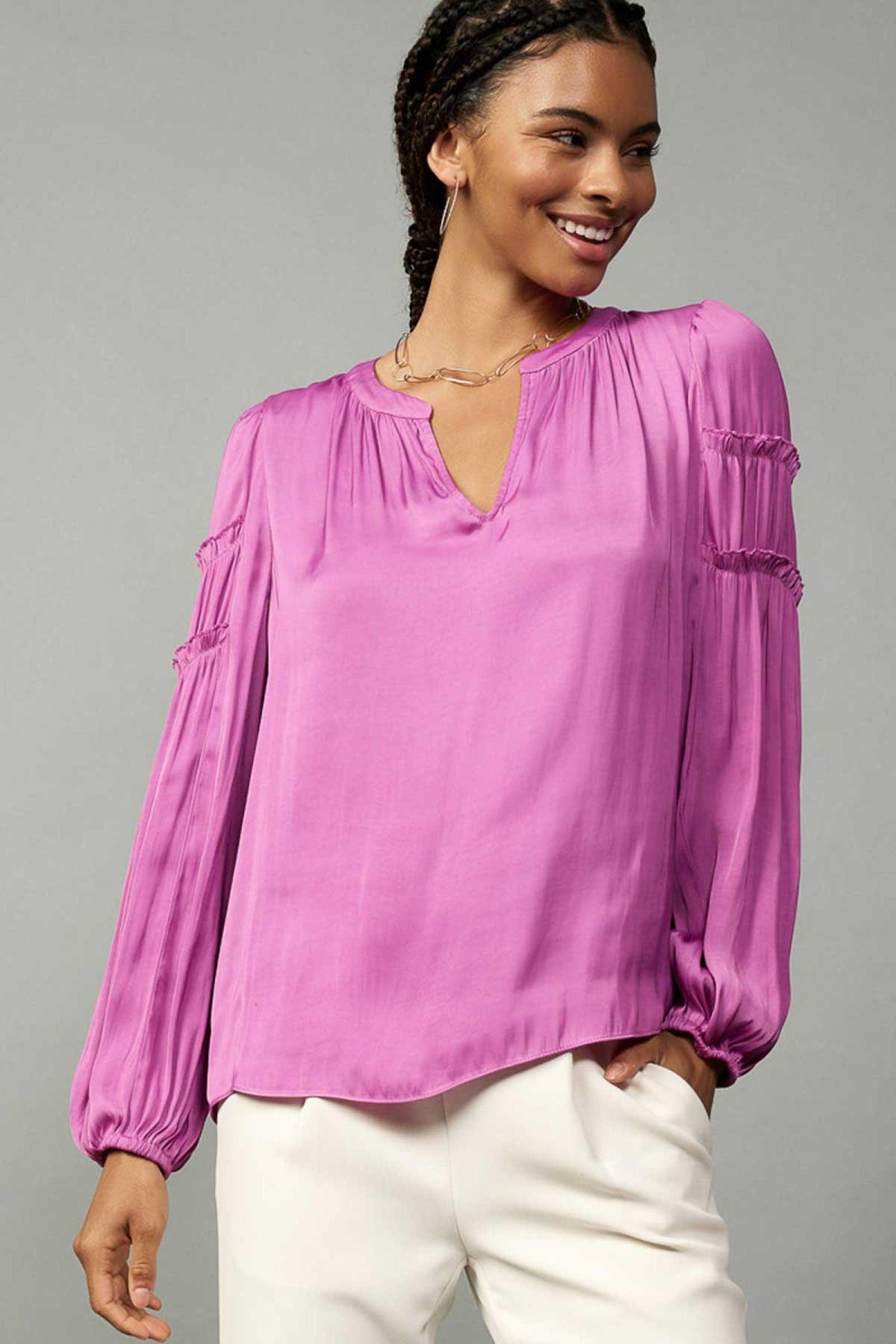 Tiered Ruffled Sleeve Blouse
