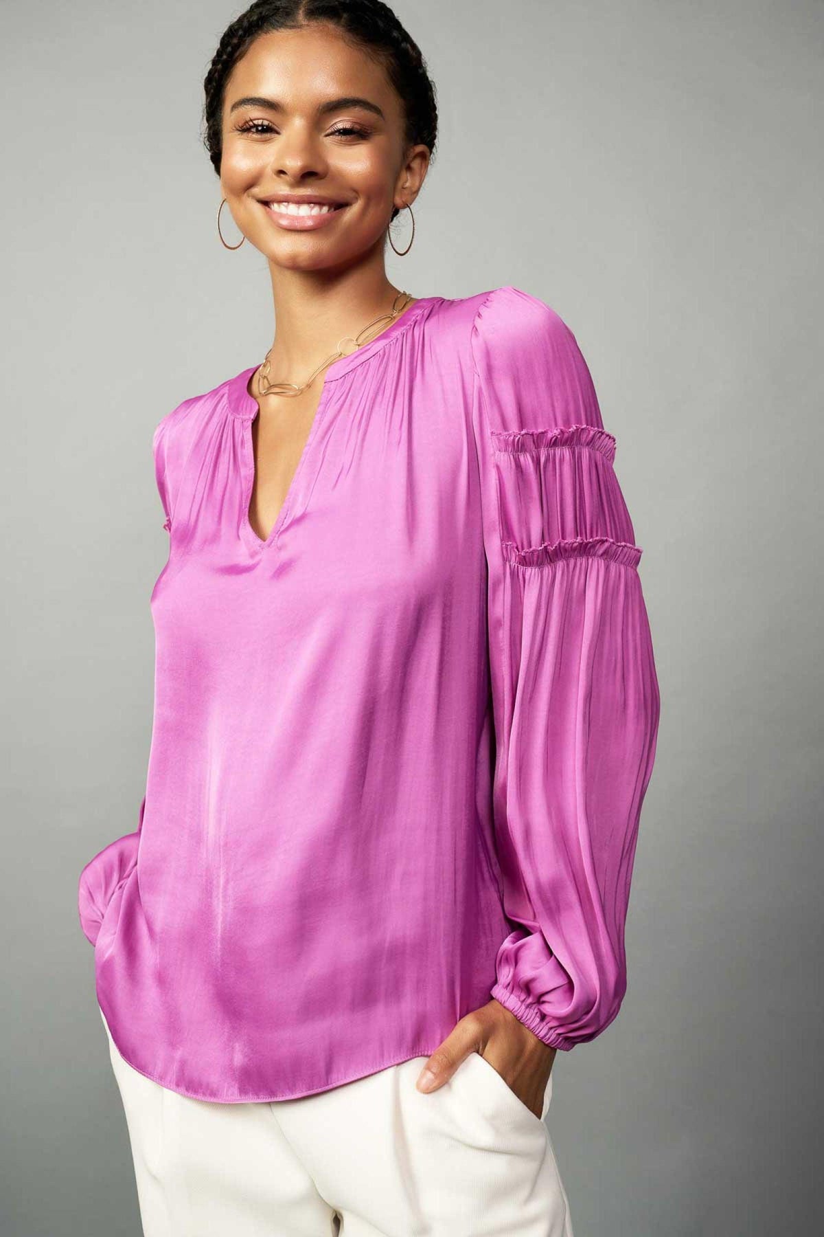 Tiered Ruffled Sleeve Blouse