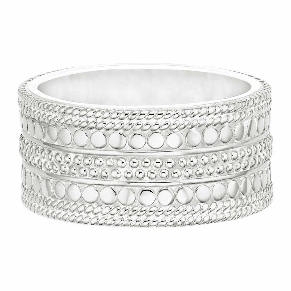 Anna Beck Divided Cigar Band Ring- Silver-Anna Beck Jewelry-Blue Hand Home