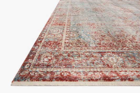 Elise Rug Magnolia Home by Joanna Gaines - ELI-04 Sky/Red-Loloi Rugs-Blue Hand Home