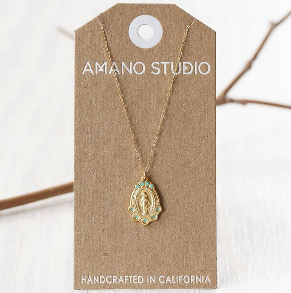 Mary Medallion Necklace-Amano Studio-Blue Hand Home