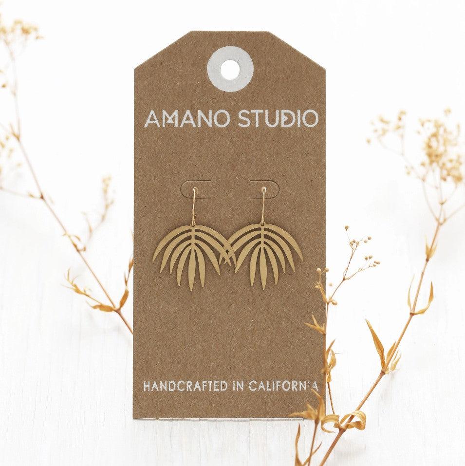 Palm Frond Earrings-Amano Studio-Blue Hand Home