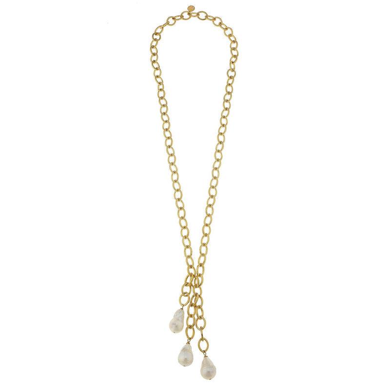 Baroque Pearl Chain Necklace-Susan Shaw Jewelry-Blue Hand Home