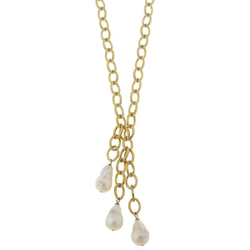 Baroque Pearl Chain Necklace-Susan Shaw Jewelry-Blue Hand Home