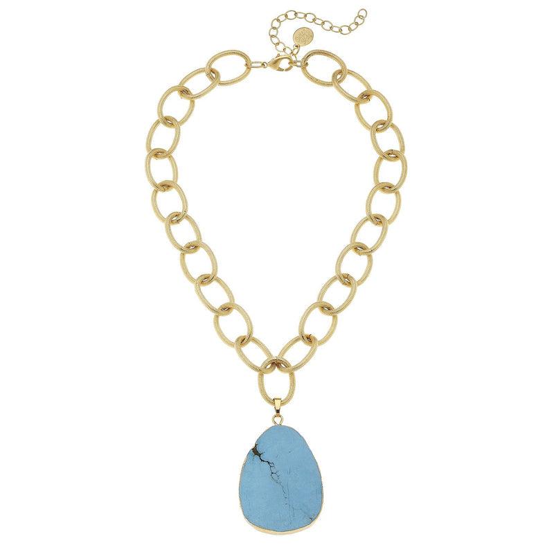 Turquoise Pendant Necklace-Susan Shaw Jewelry-Blue Hand Home