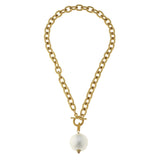 Susan Shaw Genuine Cotton Pearl on Toggle Necklace-Susan Shaw Jewelry-Blue Hand Home