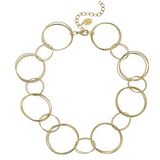 Susan Shaw Handcast Multi Gold Ring Necklace-Susan Shaw Jewelry-Blue Hand Home
