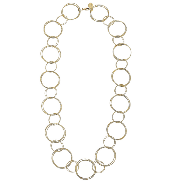 Susan Shaw 30" Handcast Gold Ring Necklace-Susan Shaw Jewelry-Blue Hand Home