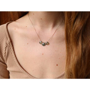 3 Stone - Aquamarine Necklace-Vibes-Blue Hand Home
