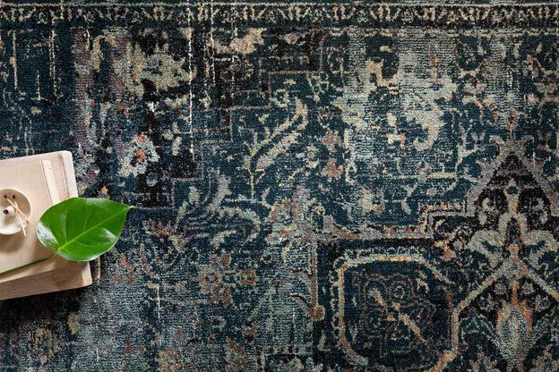 James Rug Magnolia Home by Joanna Gaines - JAE-05 Ocean/Onyx-Loloi Rugs-Blue Hand Home