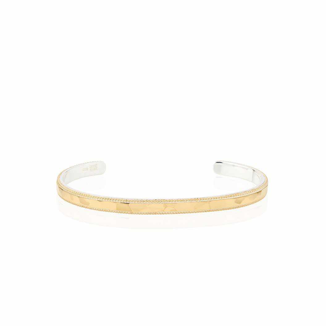 Anna Beck Hammered and Wired Stacking Cuff - Gold-Anna Beck Jewelry-Blue Hand Home