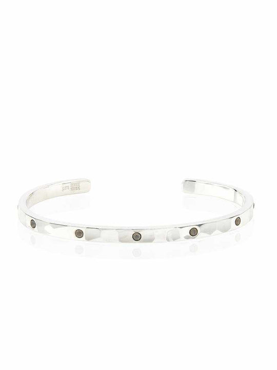 Anna Beck Labradorite Hammered Pavé Stacking Cuff - Silver