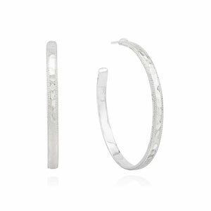 Anna Beck Large Hammered Hoop Earrings - Silver-Anna Beck Jewelry-Blue Hand Home