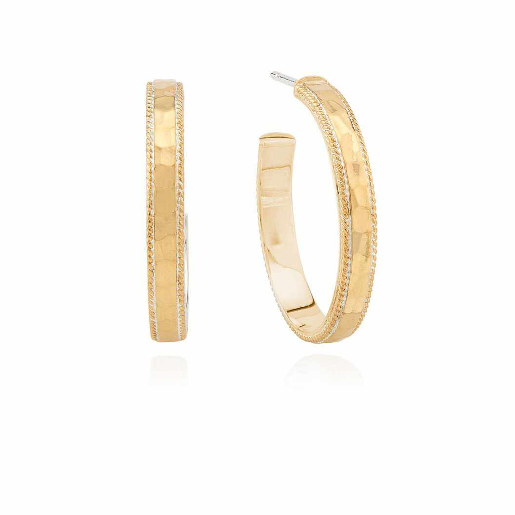 Anna Beck Small Hammered Hoop Earrings - Gold-Anna Beck Jewelry-Blue Hand Home