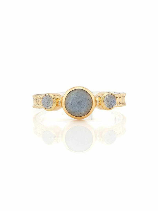 Anna Beck Labradorite Triple Stone Stacking Ring - Gold