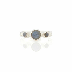 Anna Beck Labradorite Triple Stone Stacking Ring - Silver-Anna Beck Jewelry-Blue Hand Home