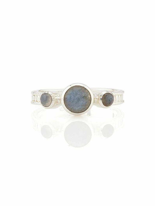 Anna Beck Labradorite Triple Stone Stacking Ring - Silver