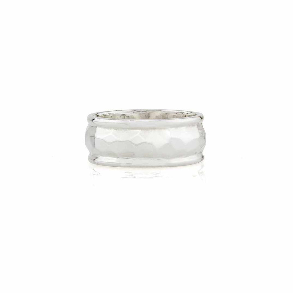 Anna Beck Hammered Cigar Ring - Silver-Anna Beck Jewelry-Blue Hand Home