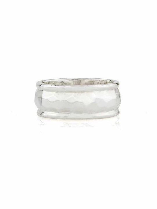 Anna Beck Hammered Cigar Ring - Silver