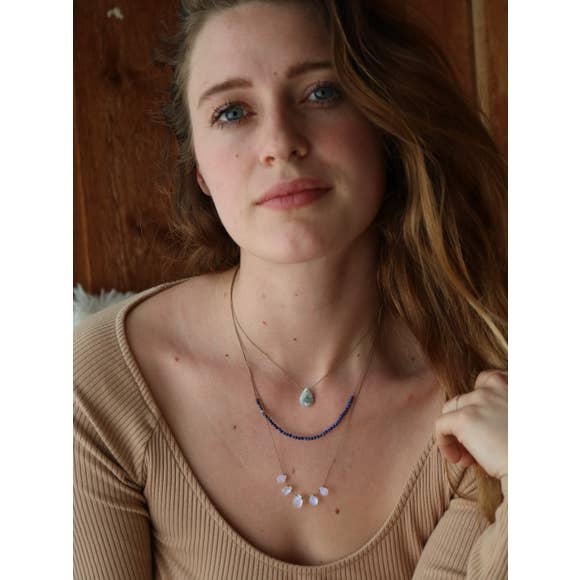 5 Stone - Rainbow Moonstone Necklace-Vibes-Blue Hand Home