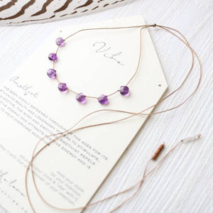 7 Stone - Amethyst Necklace-Vibes-Blue Hand Home