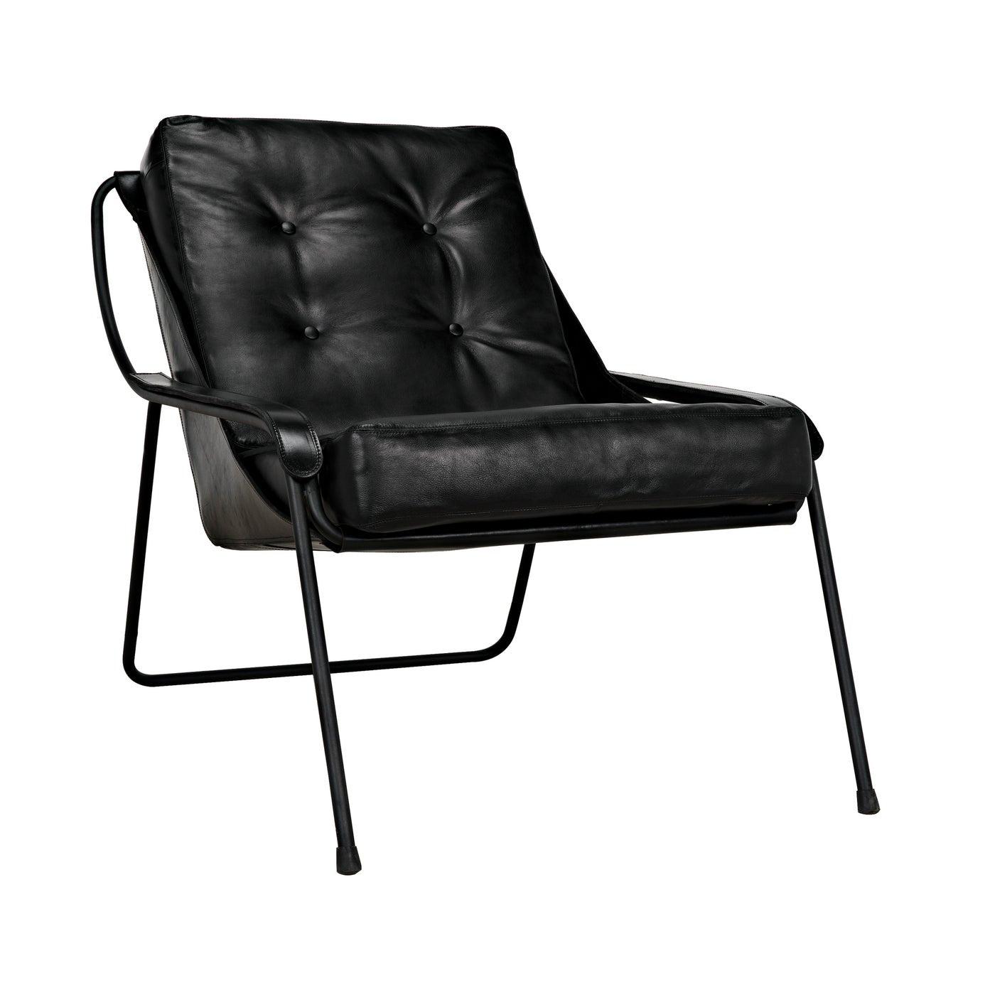 Mr. Malcom Chair, Leather with Metal