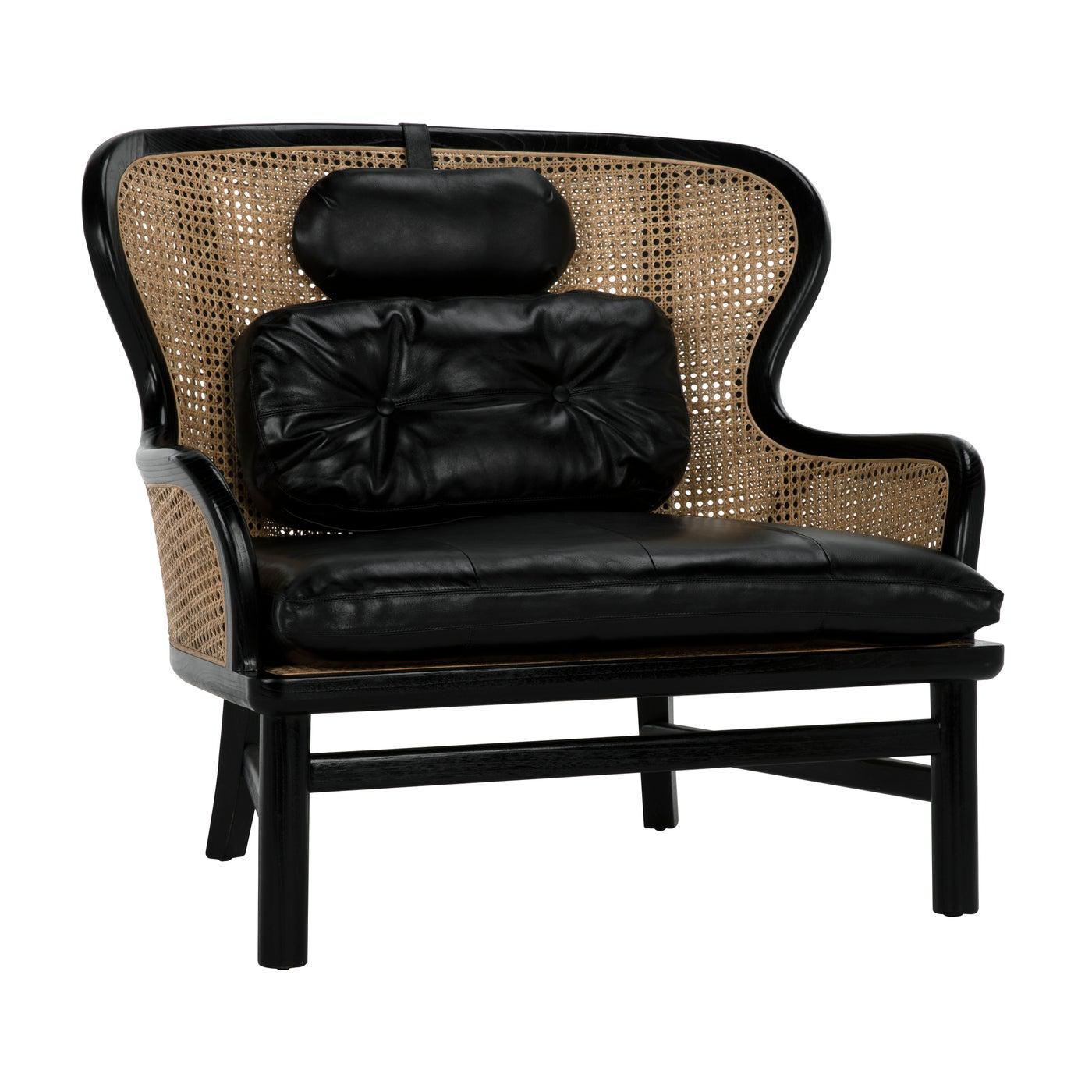 Marabu Chair, Charcoal Black with Leather-Noir Furniture-Blue Hand Home