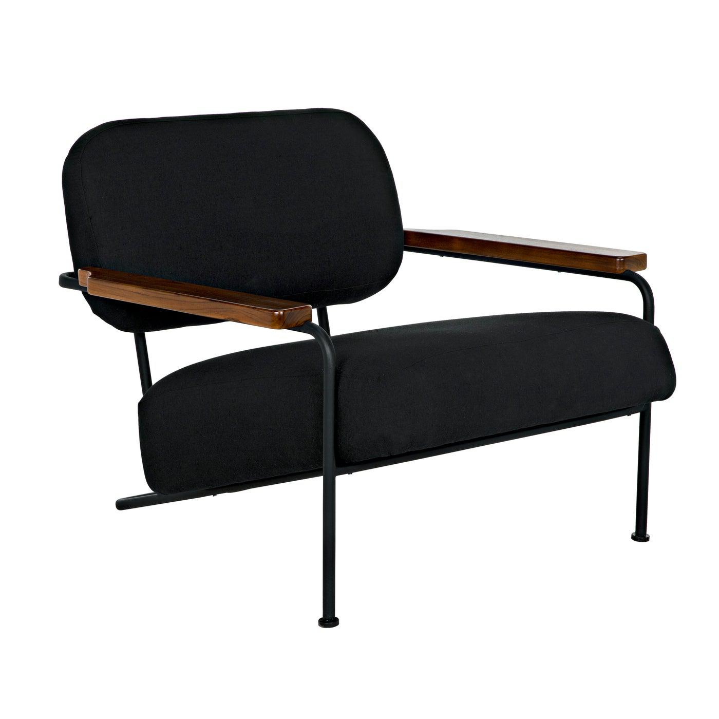 Zeus Chair with Black Cotton Fabric-Noir Furniture-Blue Hand Home