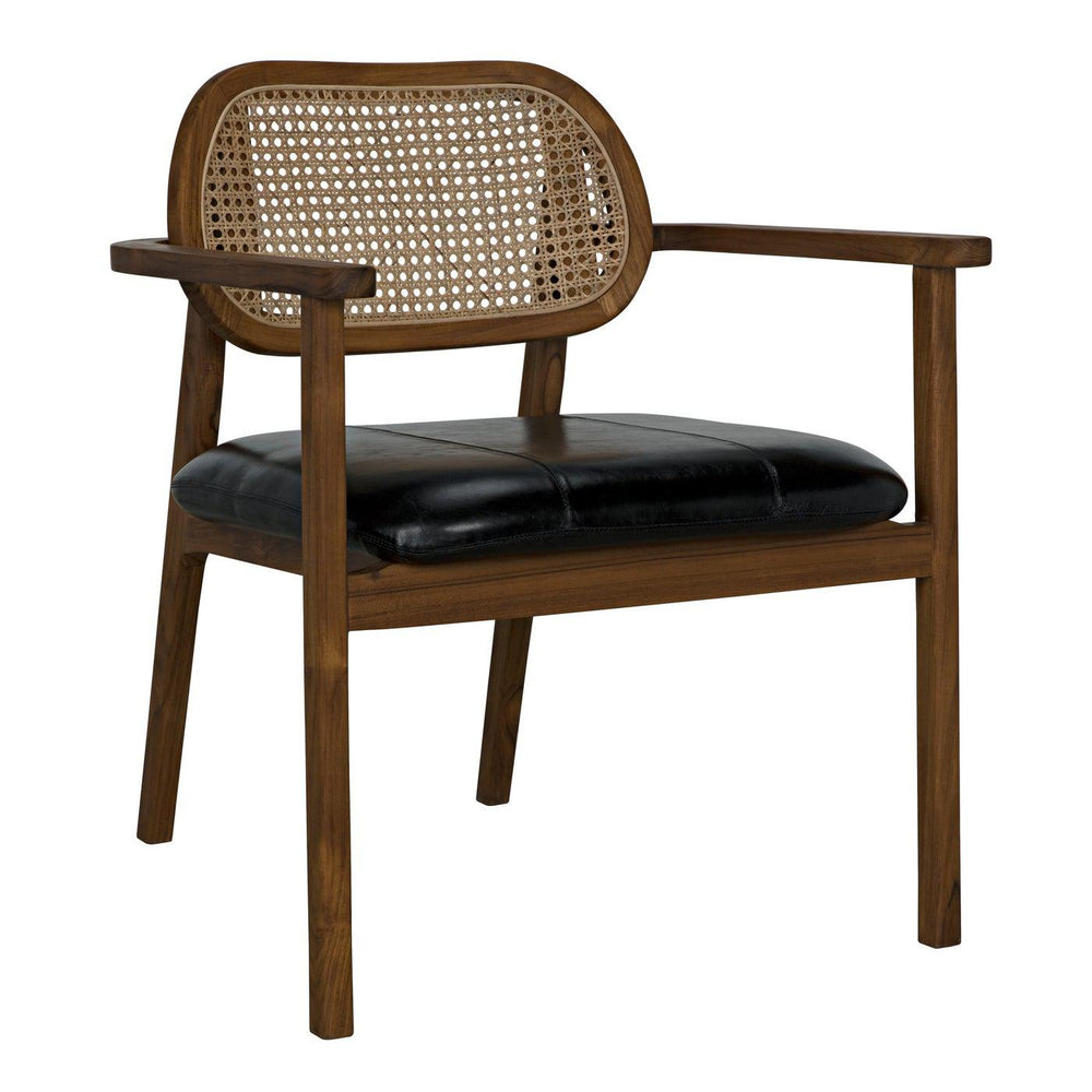 Tolka Chair, Teak with Leather Seat-Noir Furniture-Blue Hand Home