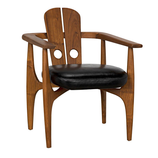 Kato Chair, Teak with Leather-Noir Furniture-Blue Hand Home