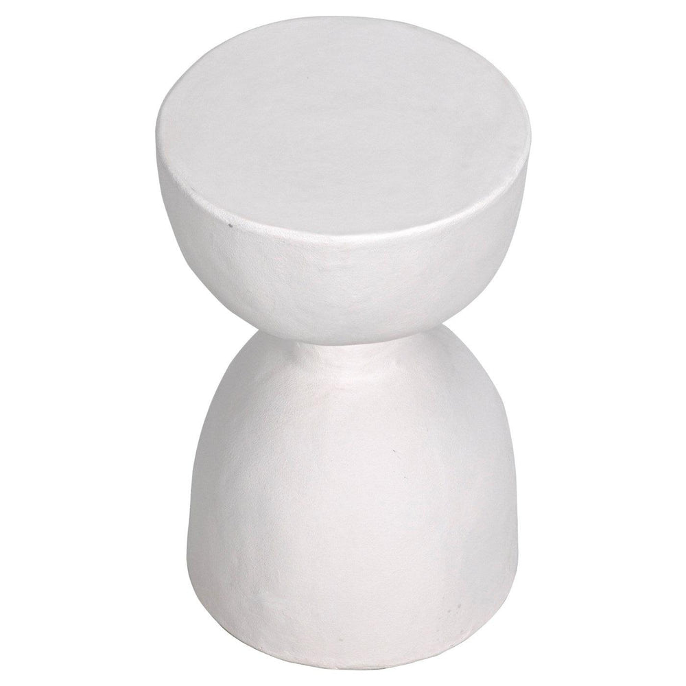 Noir Furniture Hourglass Stool, White Fiber Cement-Noir Furniture-Blue Hand Home