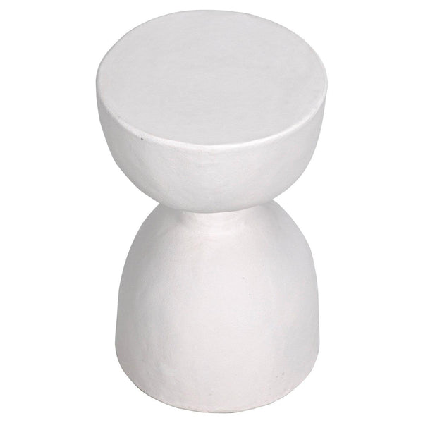 Noir Furniture Hourglass Stool, White Fiber Cement-Noir Furniture-Blue Hand Home