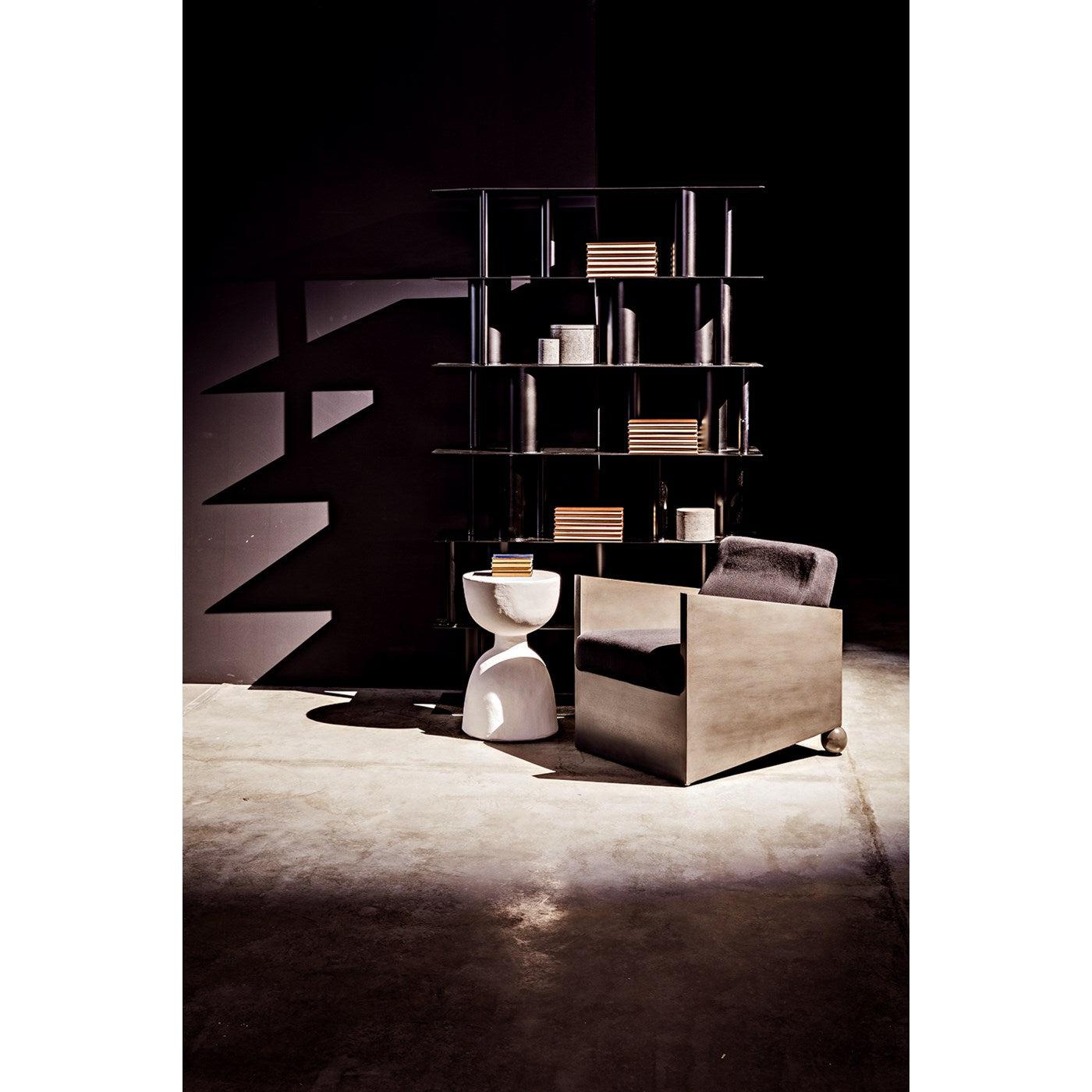 Noir Furniture Hourglass Stool, White Fiber Cement-Noir Furniture-Blue Hand Home