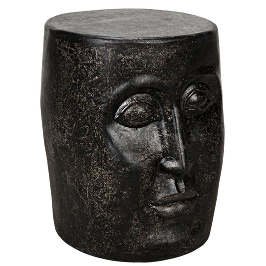 Head Side Table, Black Fiber Cement-Noir Furniture-Blue Hand Home