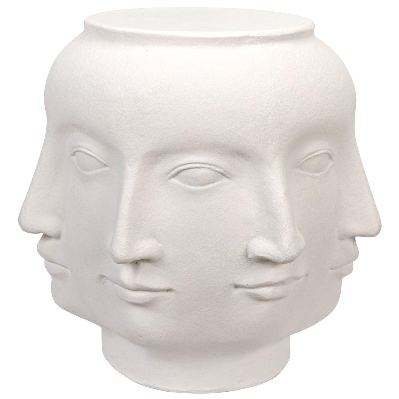 Multi-Face Stool, White Fiber Cement
