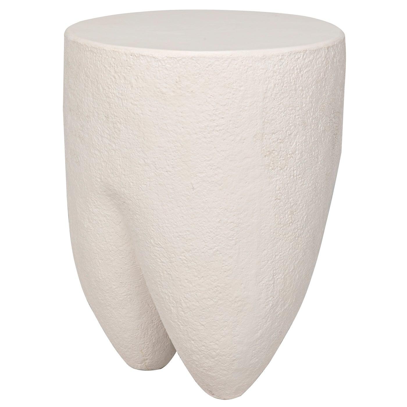 Donald Side Table, White Fiber Cement